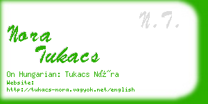 nora tukacs business card